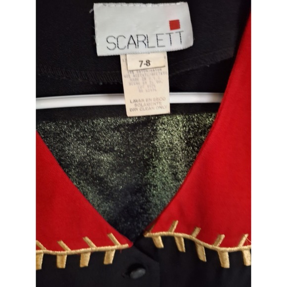 Vintage SCARLETT 90s Faux Vest Dress Sz 7/8 Button Front Y2K - Picture 6 of 6